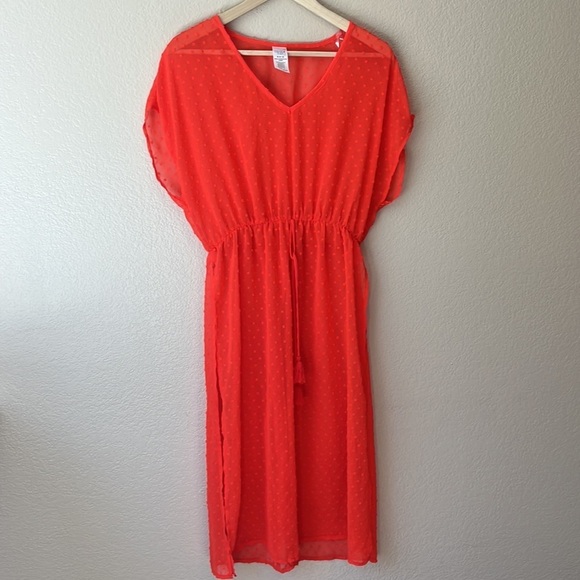 Time and Tru Swim Cover Up Orange Size Medium - Picture 2 of 8